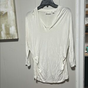 Elegant Cream V-Neck Blouse